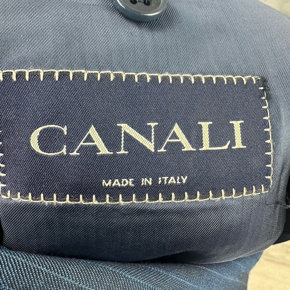 Canali Blue Pinstripe Wool Blazer Jacket Men's 54 EU (44R) Made in Italy* - Picture 2 of 14